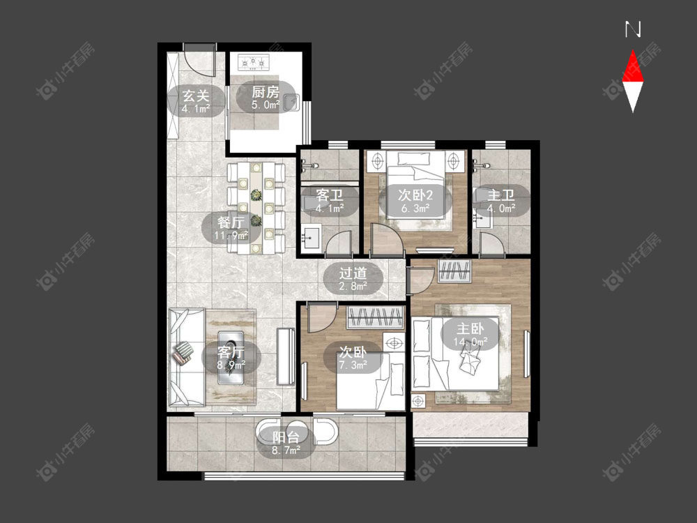 常州碧桂园翡丽都会在售二手房源户型图_小牛看房