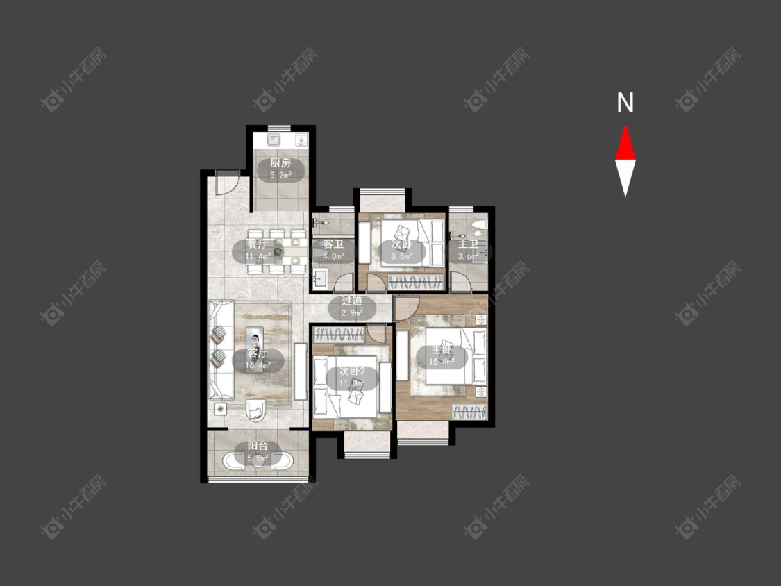 常州碧桂园华星·世纪学府在售二手房房源户型图_小牛看房