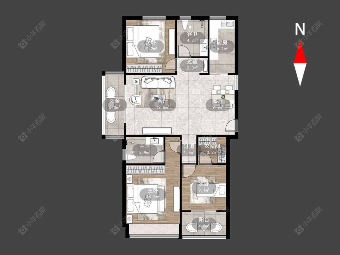 常州天润国际花园在售二手房源户型图_小牛看房
