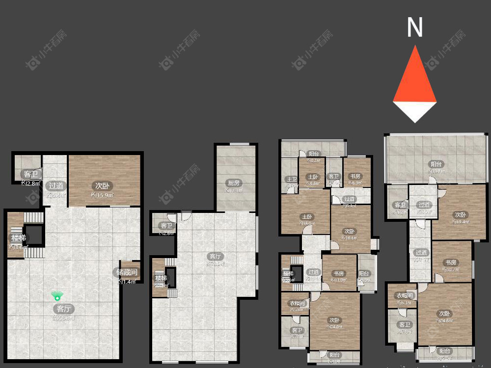 常州星河丹堤一期别墅区在售二手房源户型图_小牛看房