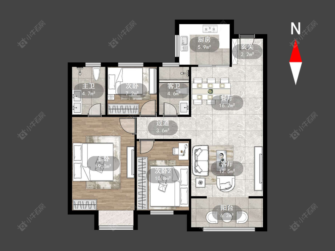 常州百馨西苑五期在售二手房源户型图_小牛看房