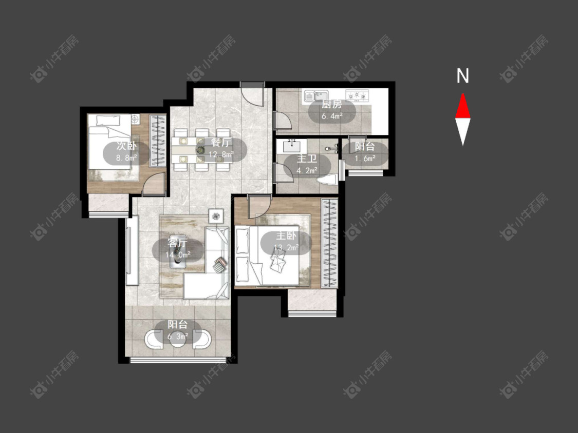 常州世茂香槟湖一期在售二手房源户型图_小牛看房
