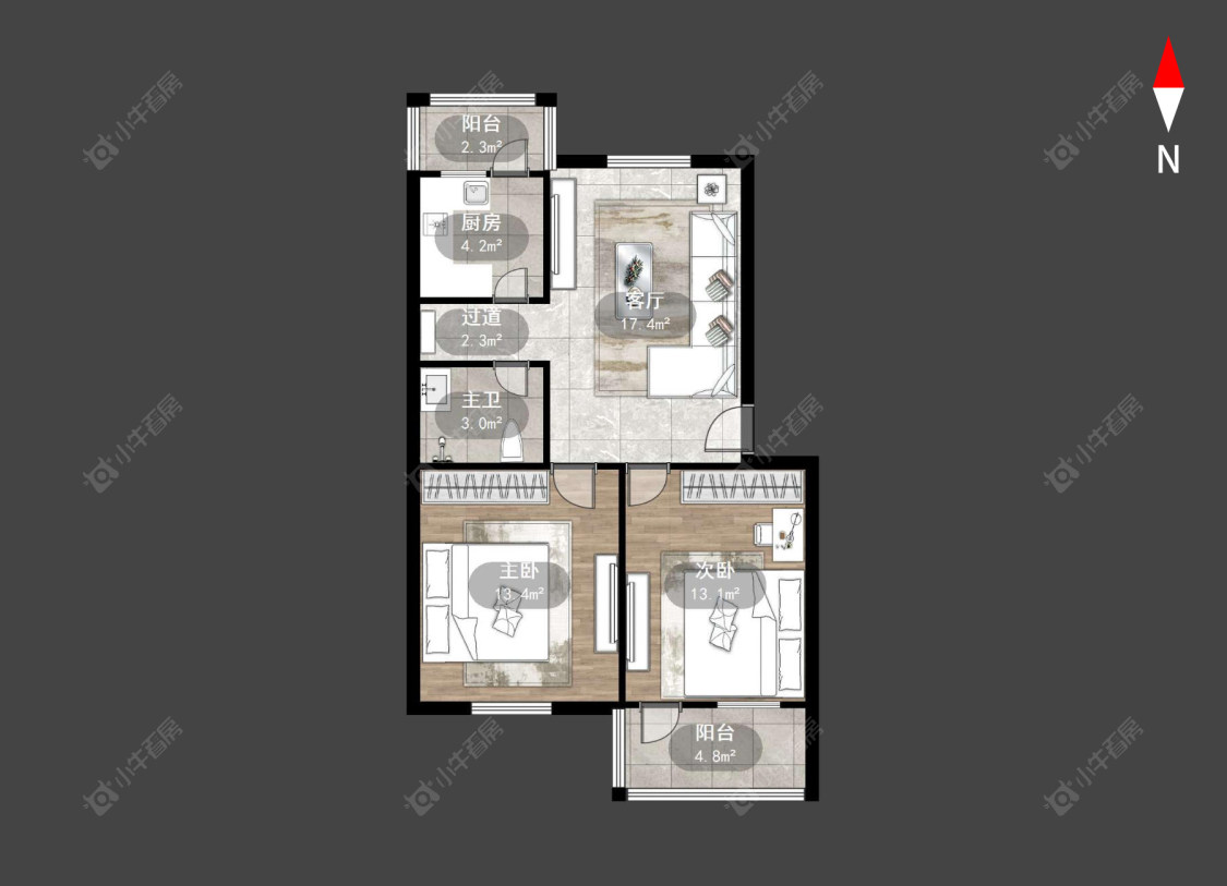 常州博爱花苑在售二手房源户型图_小牛看房