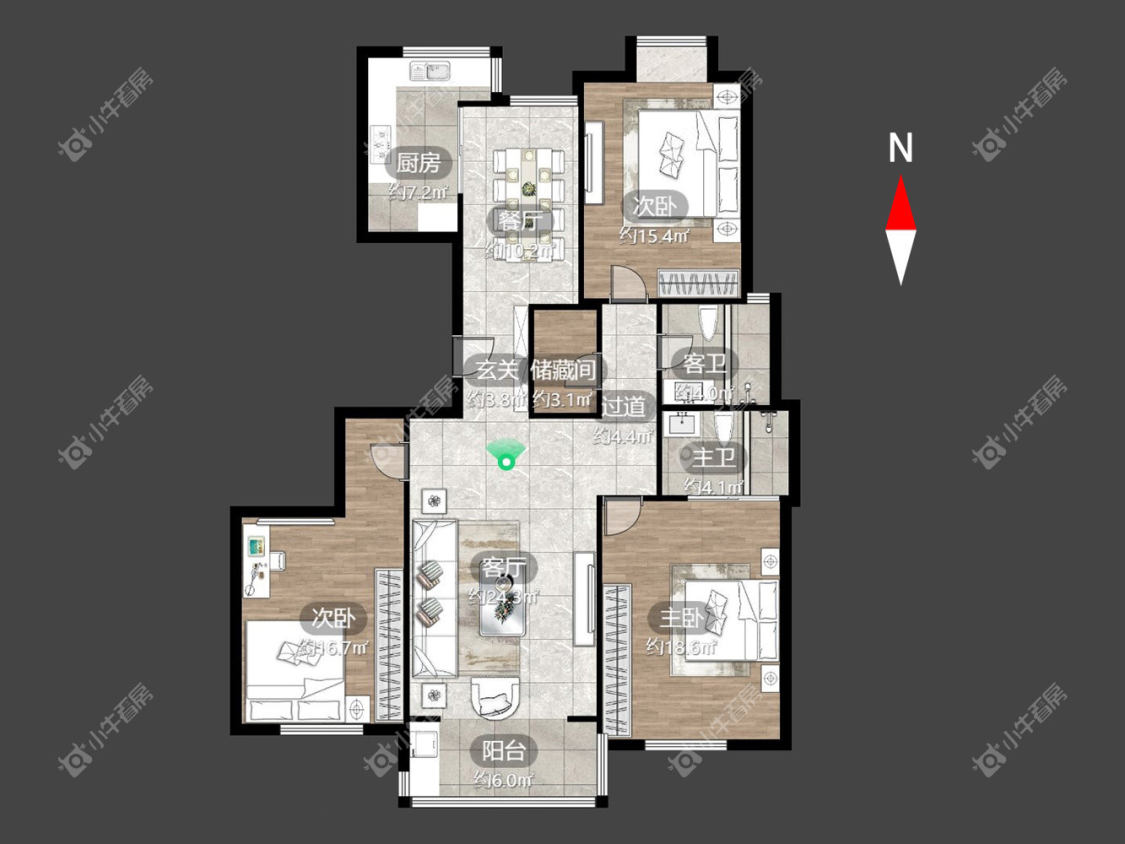 太阳花园房源户型图 常州太阳花园在租房源户型图_小牛看房