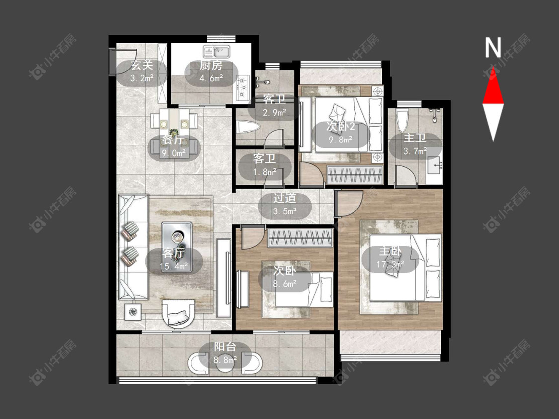 绿地香港名墩道房源户型图 常州绿地香港名墩道在售二手房源户型图_小牛看房