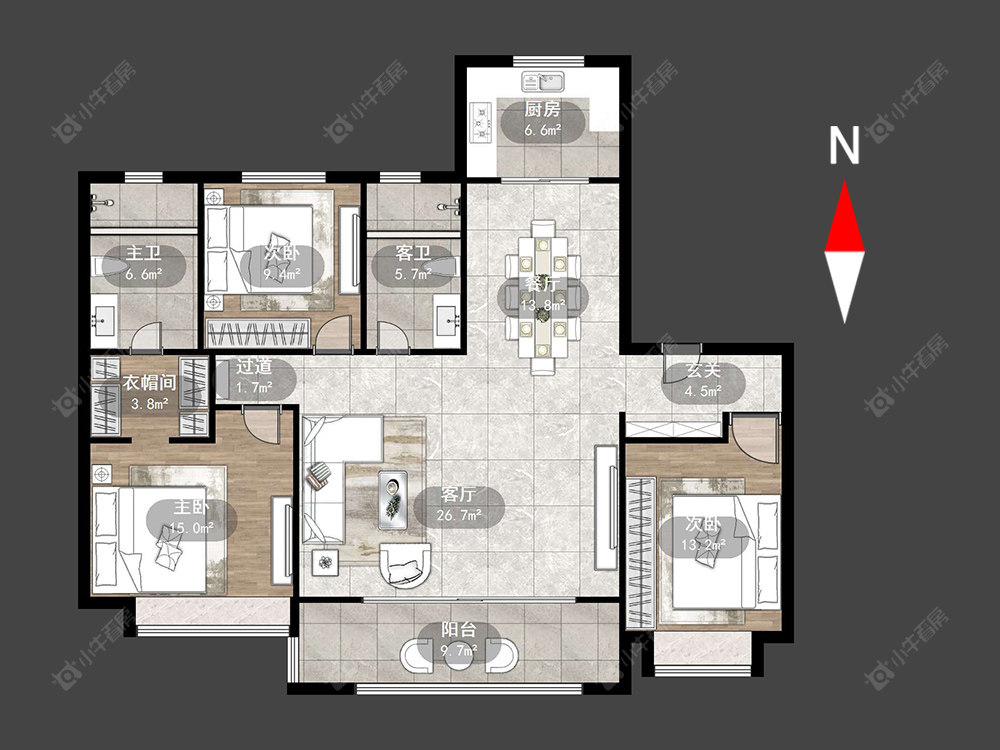 常州春秋金茂府在售二手房源户型图_小牛看房
