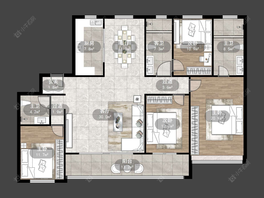 丹阳中南熙悦城中南二期在售二手房源户型图_小牛看房