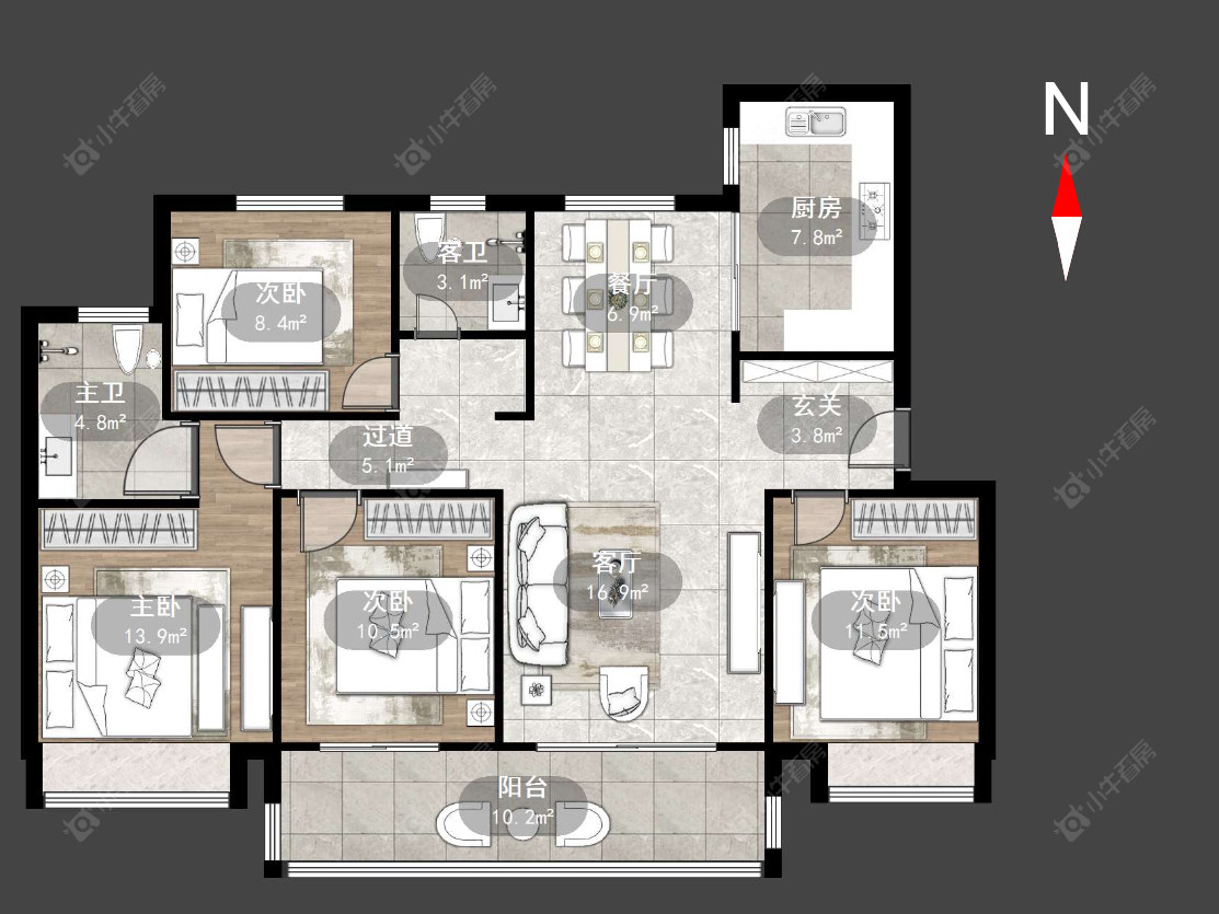 常州龙运天城在售二手房源户型图_小牛看房
