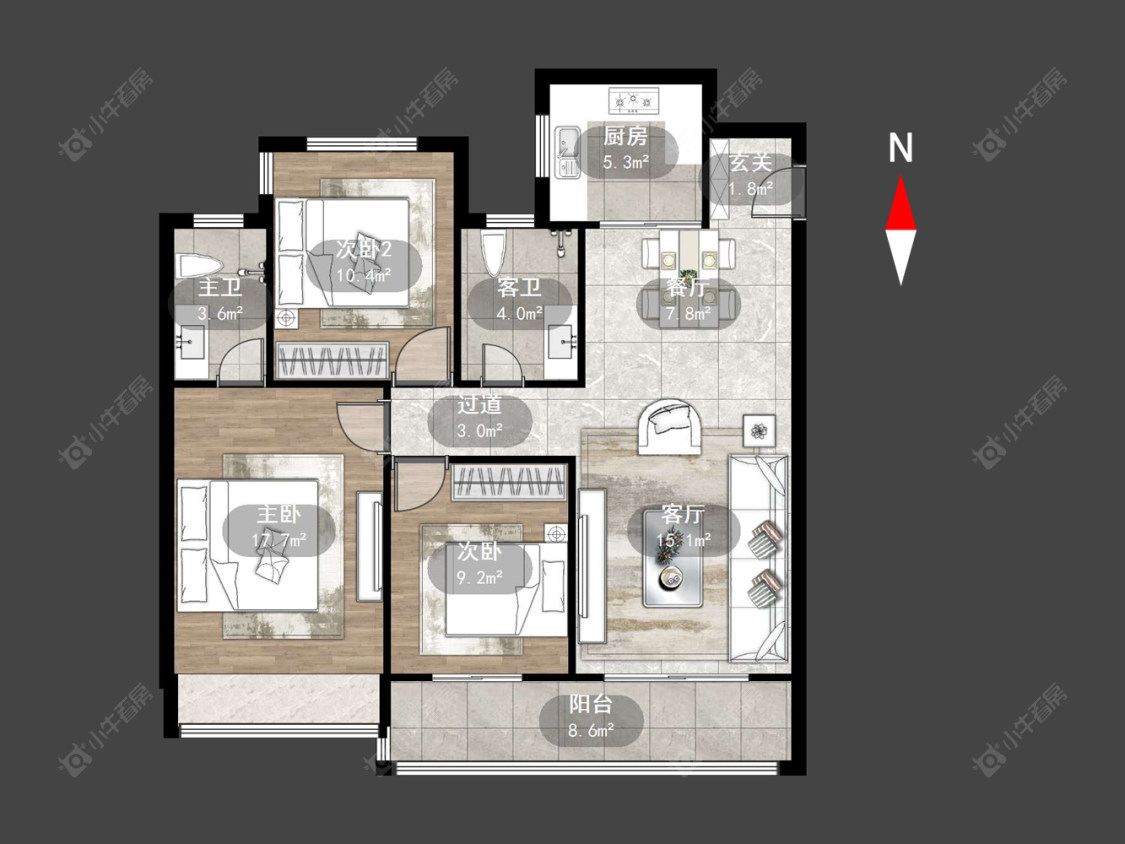常州蓝光晶曜在售二手房源户型图_小牛看房