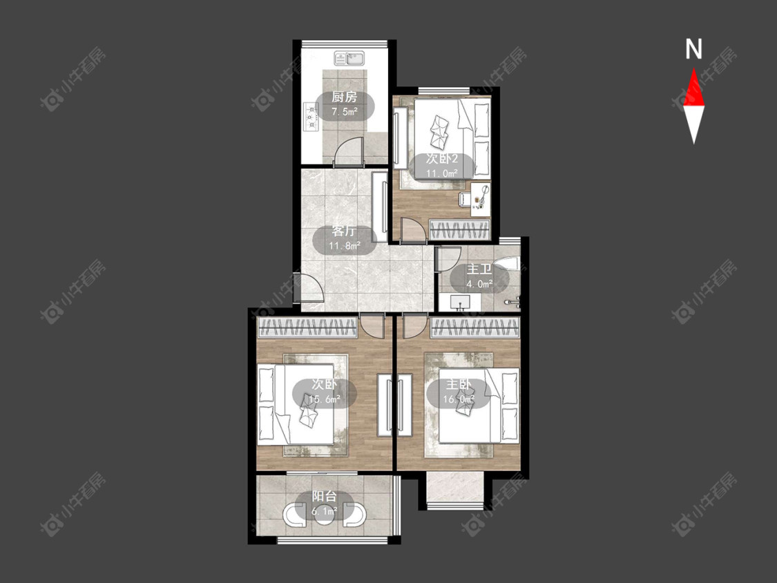 绿园爱舍北区房源户型图 常州绿园爱舍北区在售二手房源户型图_小牛看房