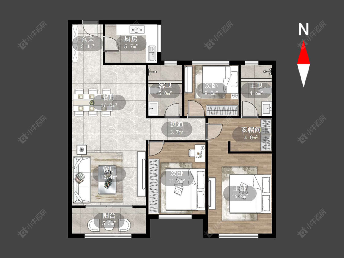 常州路劲城四期在售二手房源户型图_小牛看房