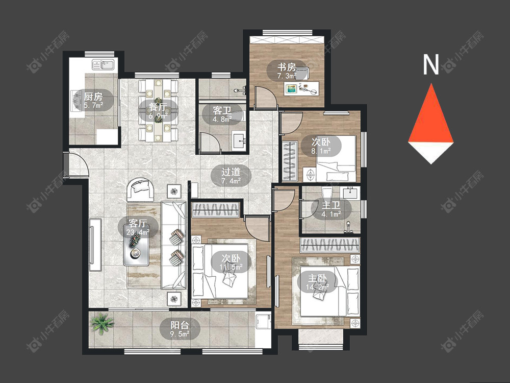 百大康桥房源户型图 常州百大康桥在售二手房源户型图_小牛看房