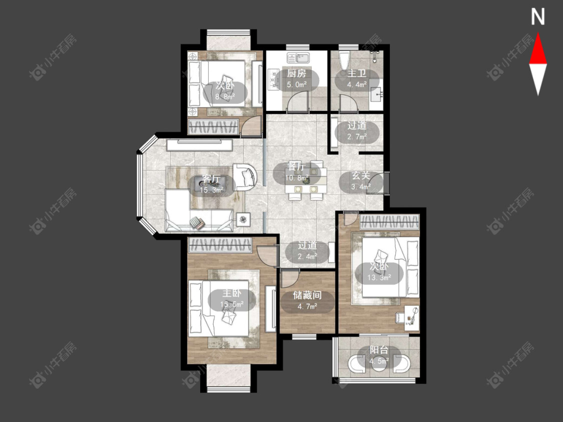 常州世纪明珠园在售二手房源户型图_小牛看房