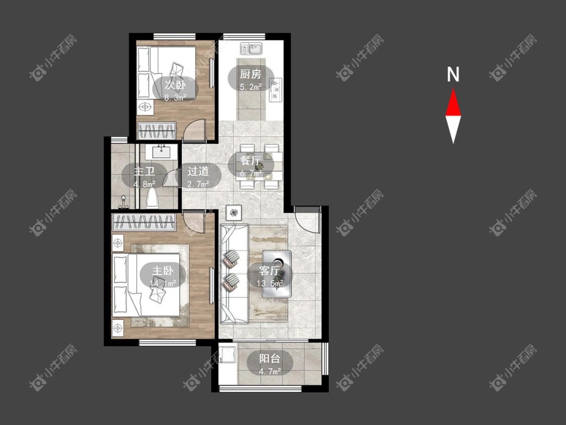 常州新景花苑一期2室2厅1卫出租_小牛看房