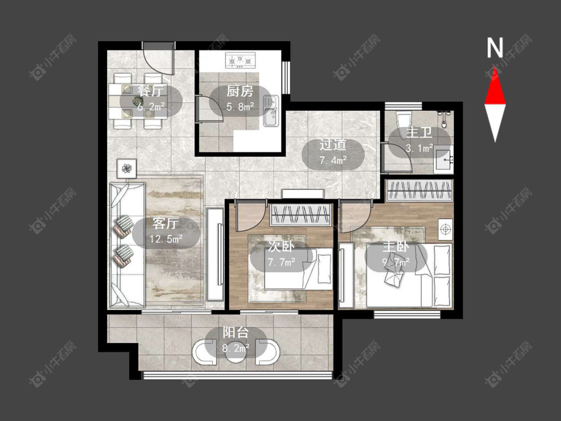 常州天启瑞禧花园在售二手房源户型图_小牛看房