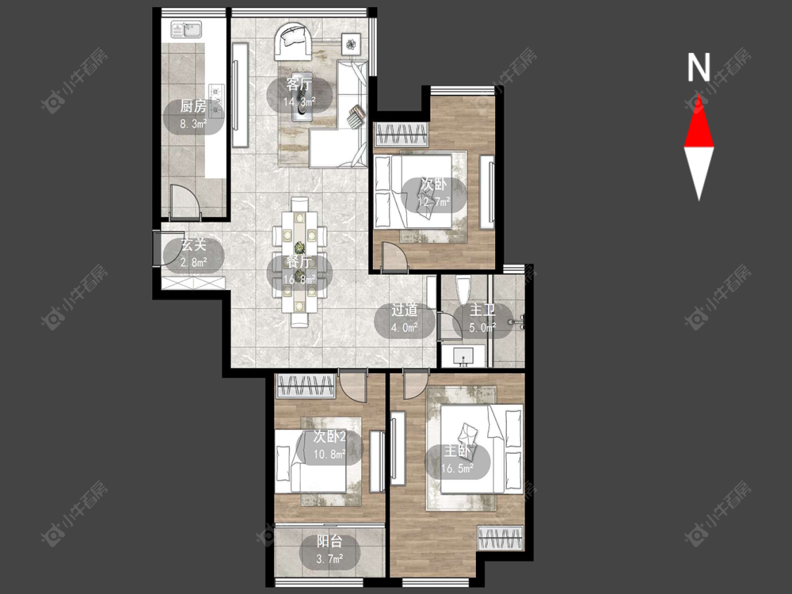 府西花园房源户型图 常州府西花园在售二手房源户型图_小牛看房