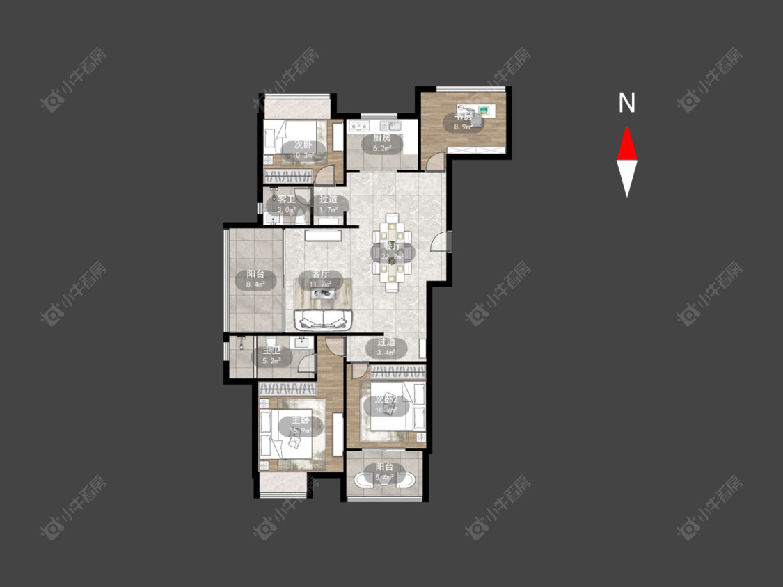 常州世茂香槟湖四期在售二手房源户型图_小牛看房