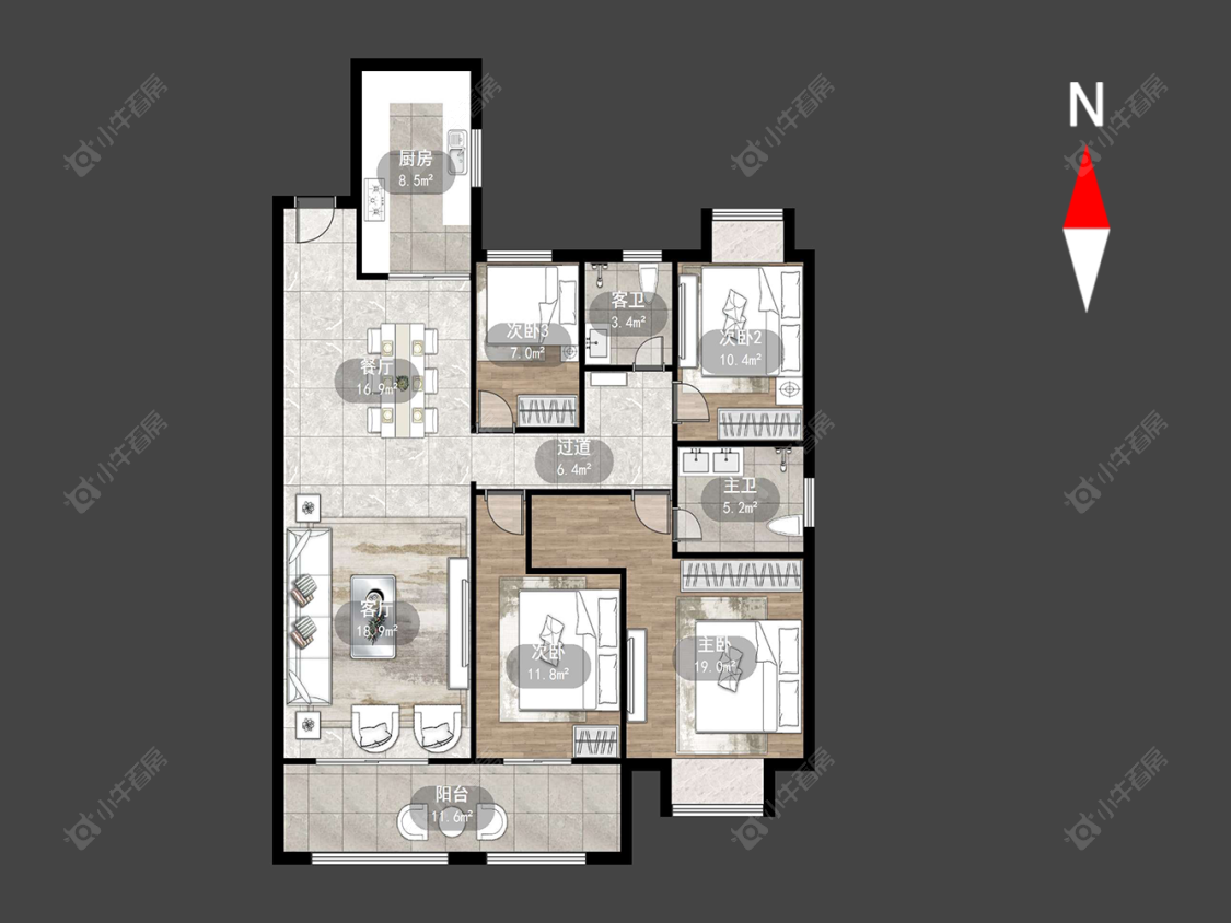 常州新城樾隽中央在售二手房源户型图_小牛看房