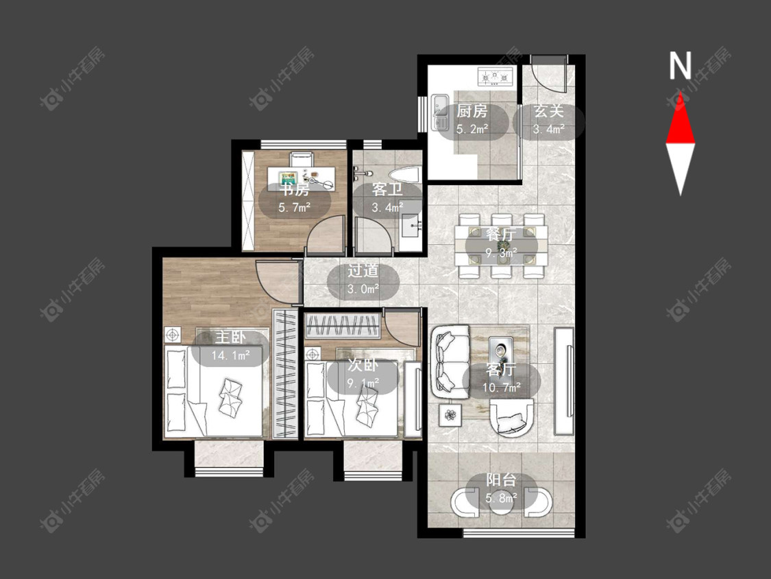 路劲城市印象房源户型图 常州路劲城市印象在售二手房源户型图_小牛看房