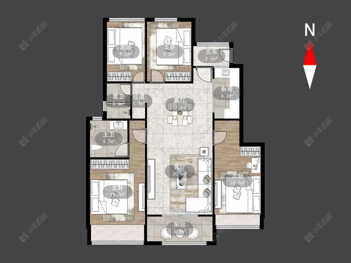 荣盛御府房源户型图 常州荣盛御府在售二手房源户型图_小牛看房