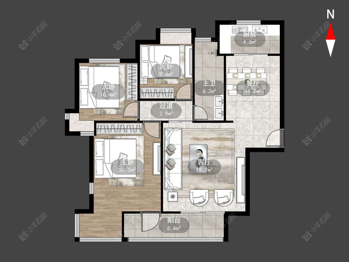 常州景瑞曦城在售二手房源户型图_小牛看房