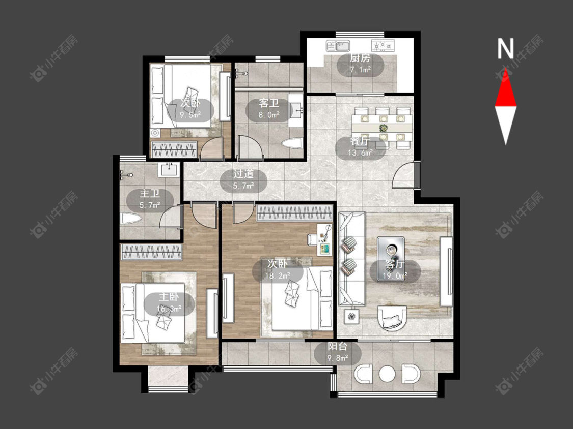 阳光明珠苑房源户型图 常州阳光明珠苑在售二手房源户型图_小牛看房