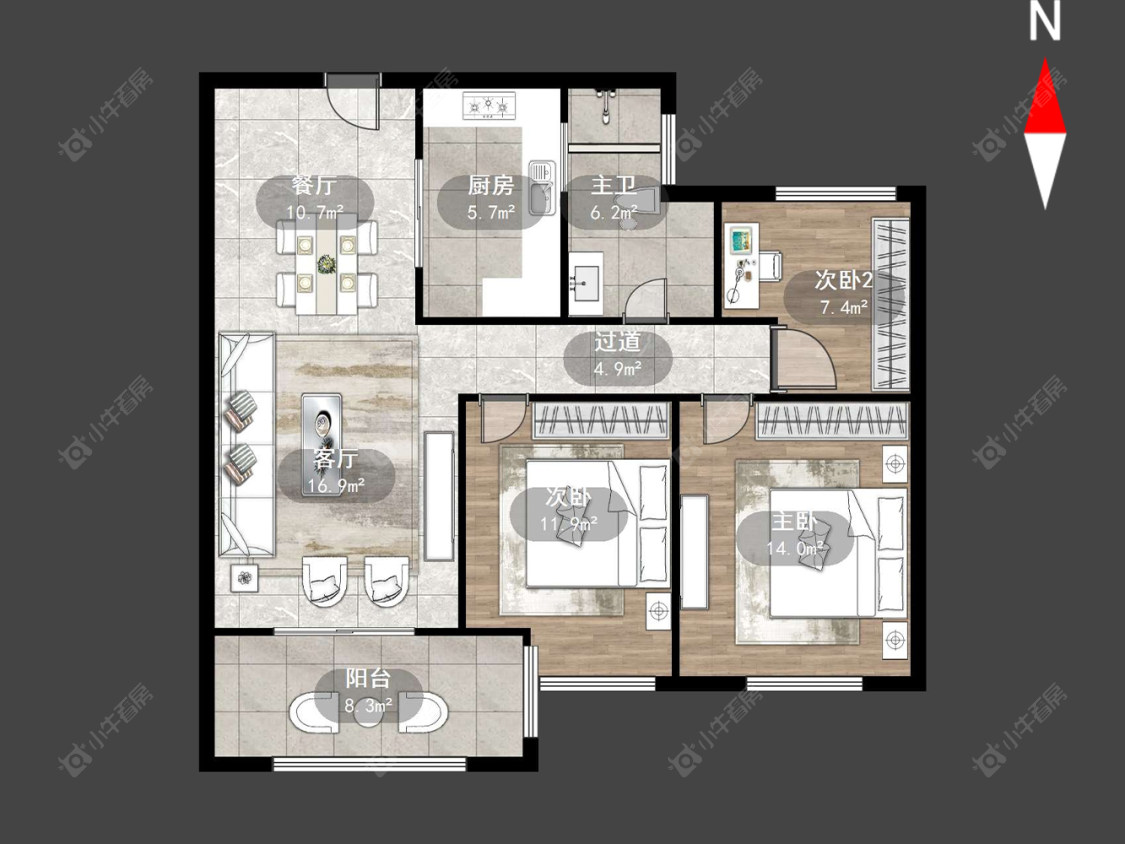 常州御河湾在售二手房源户型图_小牛看房