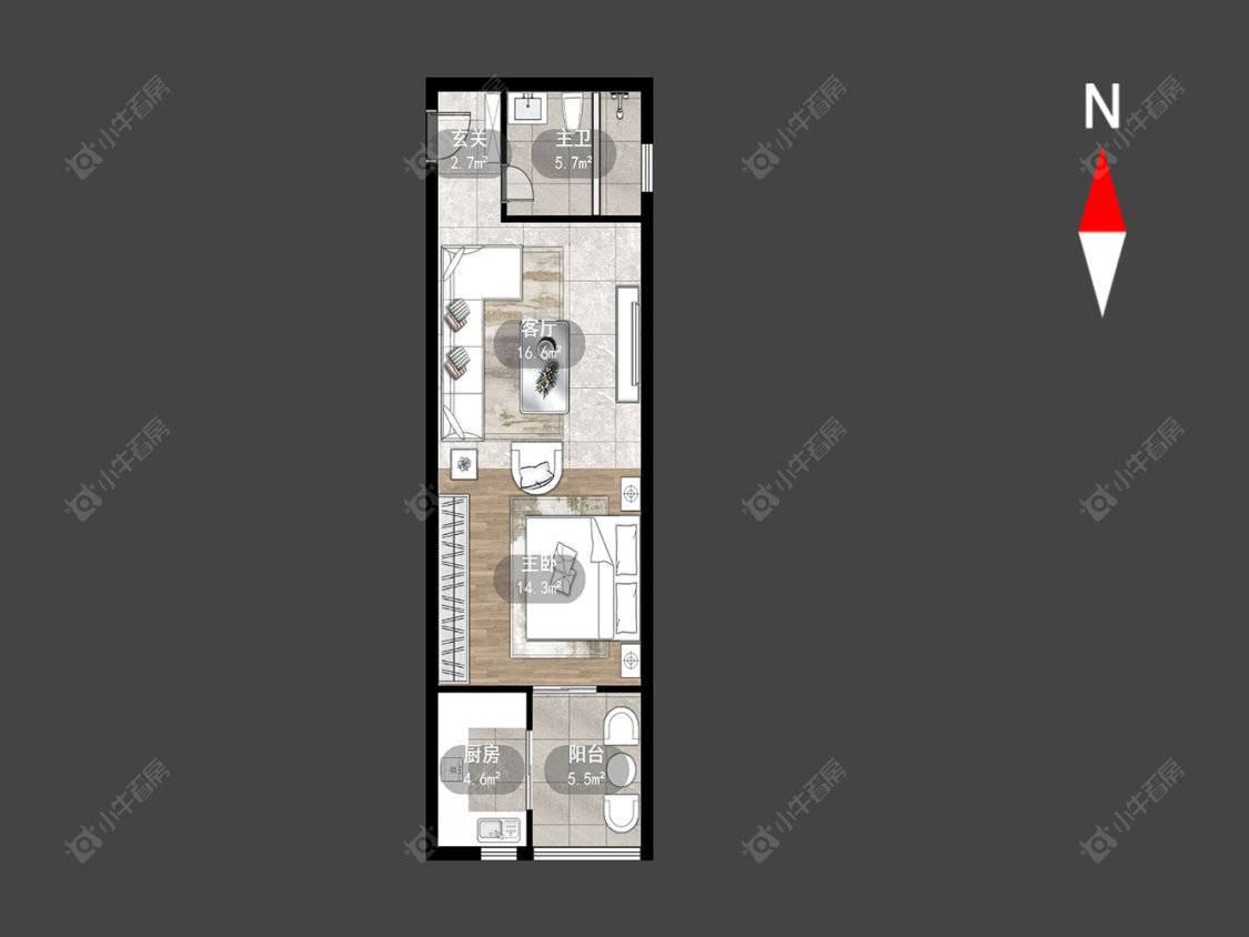 常州新北万达广场在租房源户型图_小牛看房