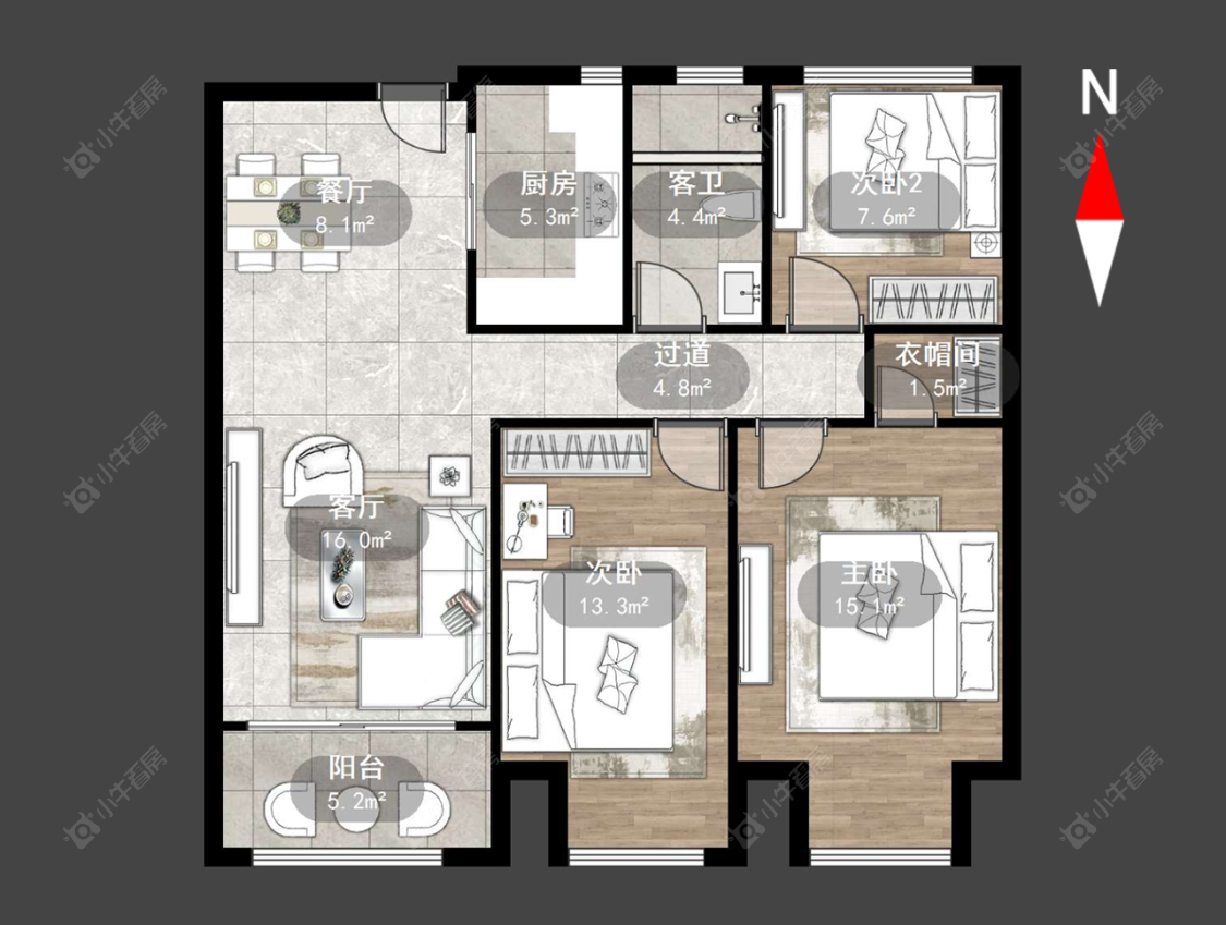 常州凤凰湖花园在售二手房源户型图_小牛看房
