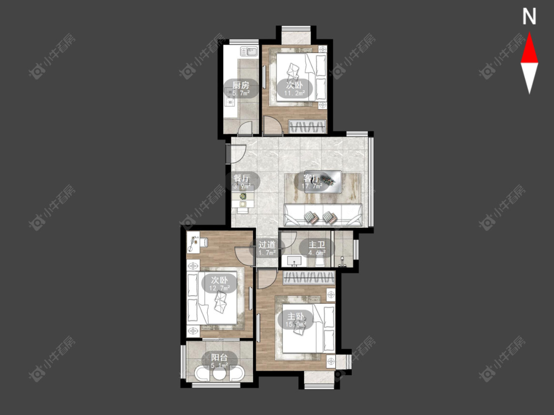 常州锦江丽都花园北区在售二手房源户型图_小牛看房
