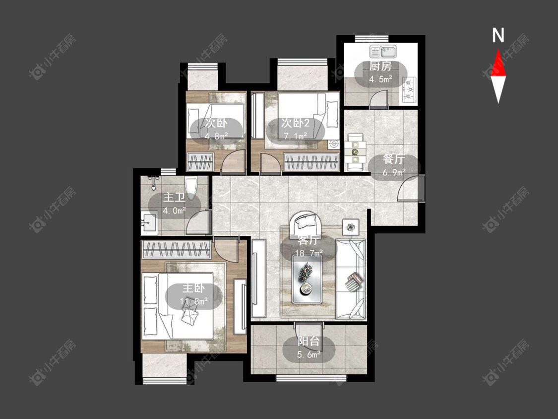 常州新城长岛在售二手房源户型图_小牛看房