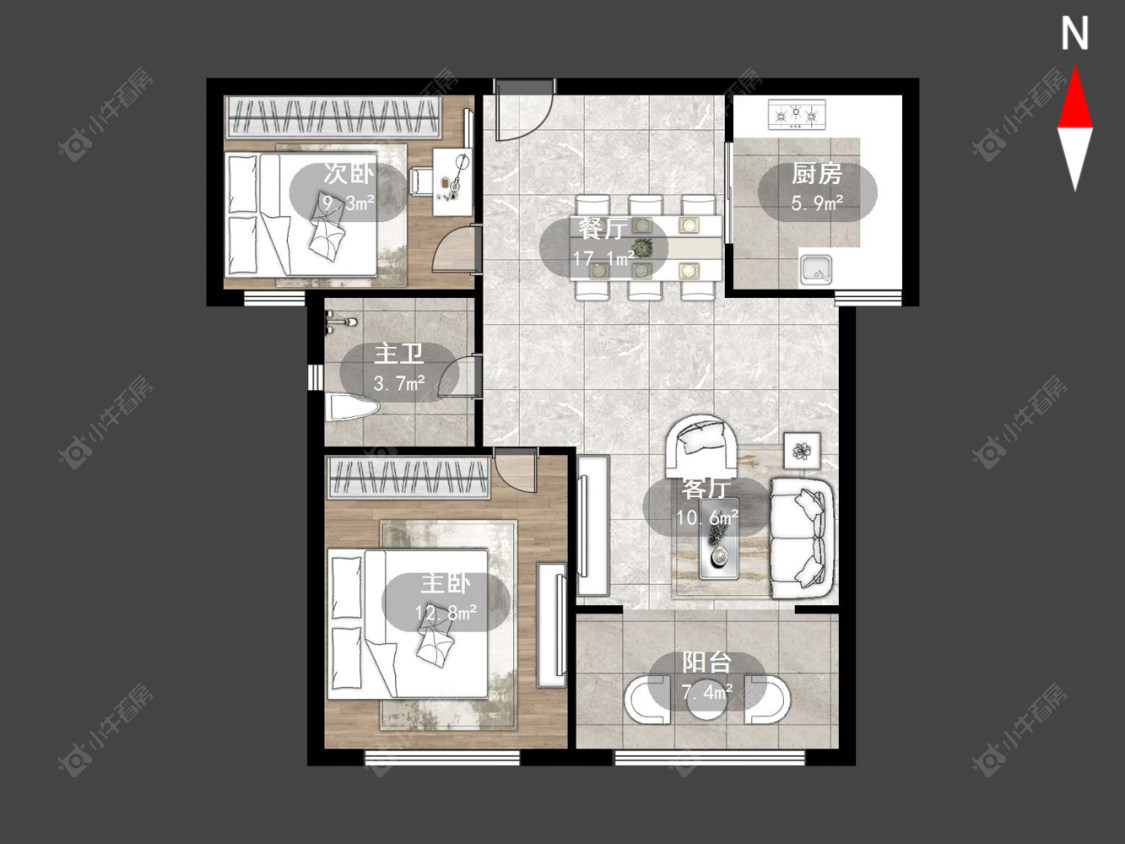 常州世纪明珠园在售二手房源户型图_小牛看房