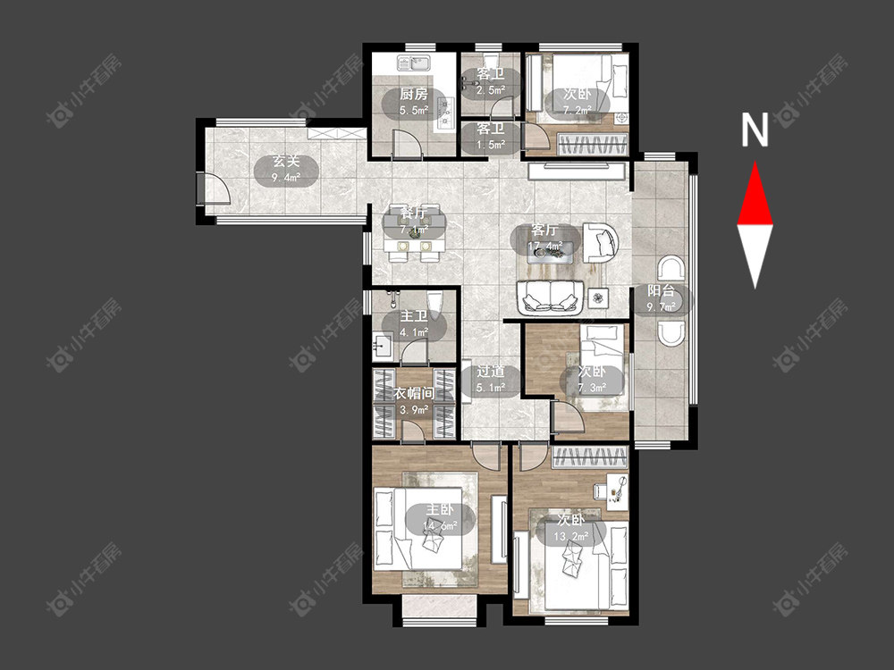 常州招商花园城在售二手房源户型图_小牛看房
