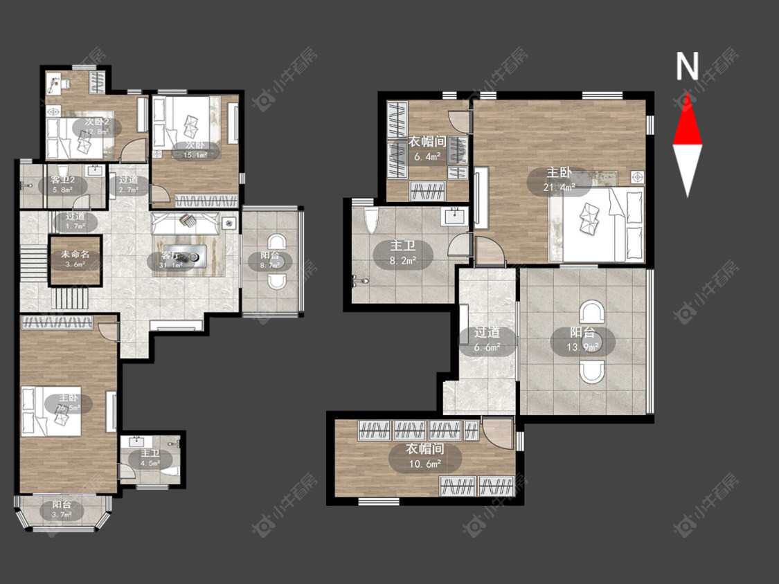 常州美林湖花园一区别墅在售二手房源户型图_小牛看房