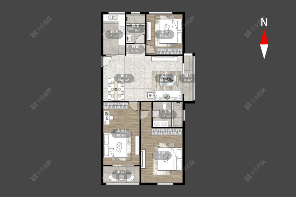 紫金城北区房源户型图 常州紫金城北区在售二手房源户型图_小牛看房