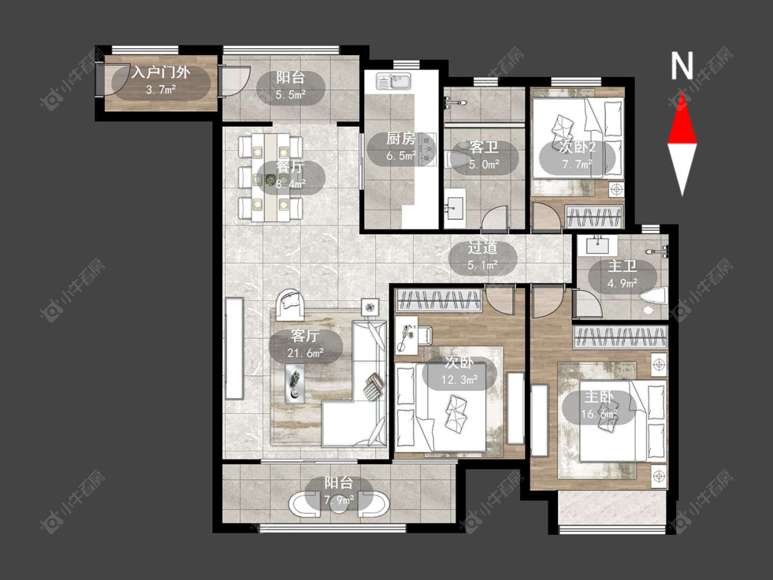 常州九洲花园二期在售二手房源户型图_小牛看房