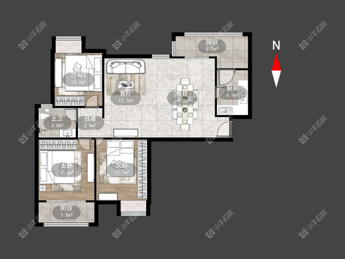 常州绿都万和城二区在租房源室内图_小牛看房