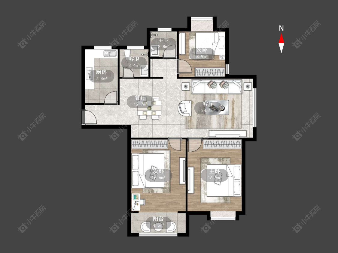 常州杜鹃园在售二手房源户型图_小牛看房