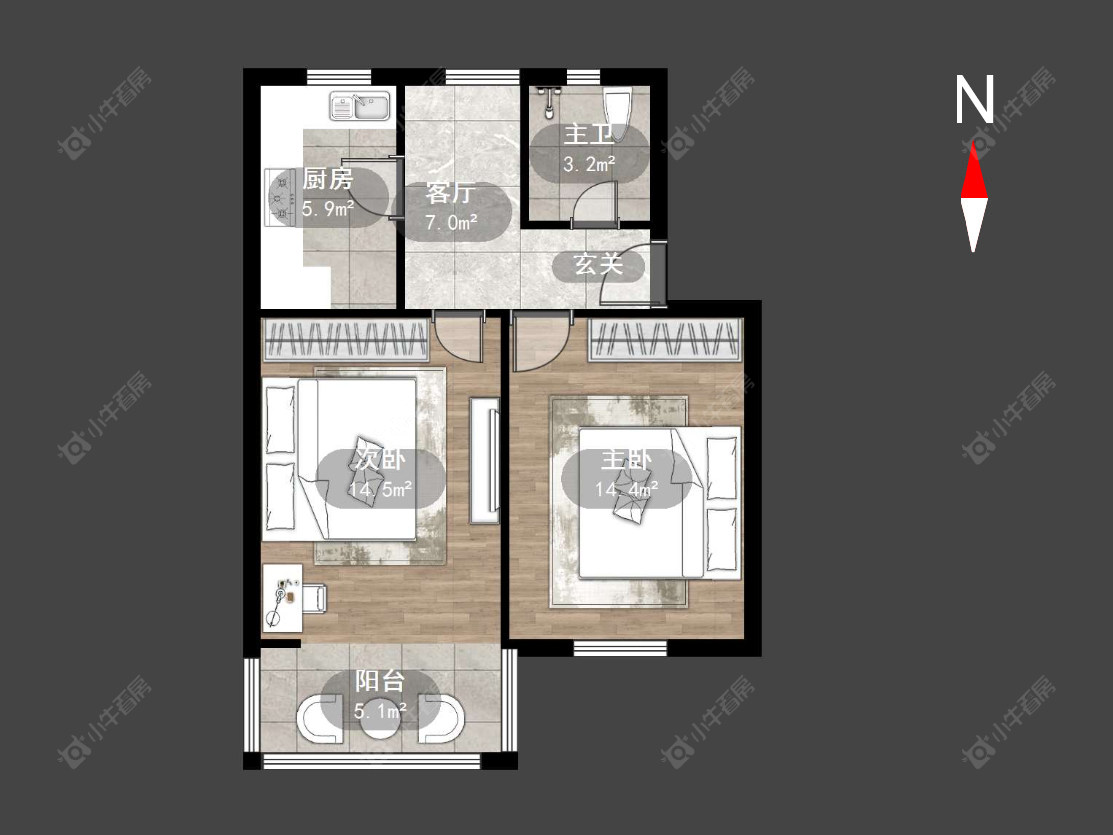 浦北新村房源户型图 常州浦北新村在售二手房源户型图_小牛看房