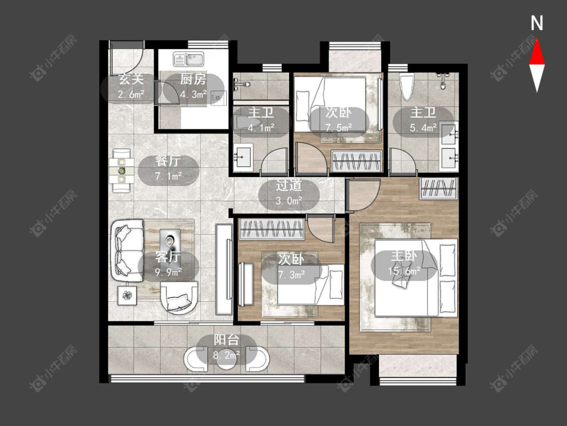 常州璞悦缦宸在售二手房源户型图_小牛看房