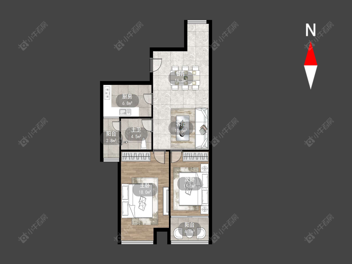 常州金百国际在售二手房源户型图_小牛看房