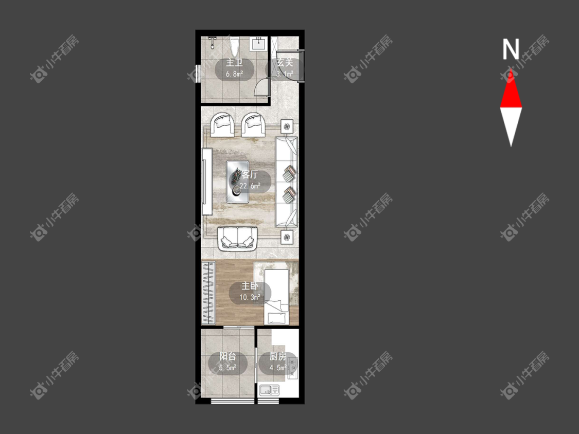 常州新北万达广场在租房源户型图_小牛看房