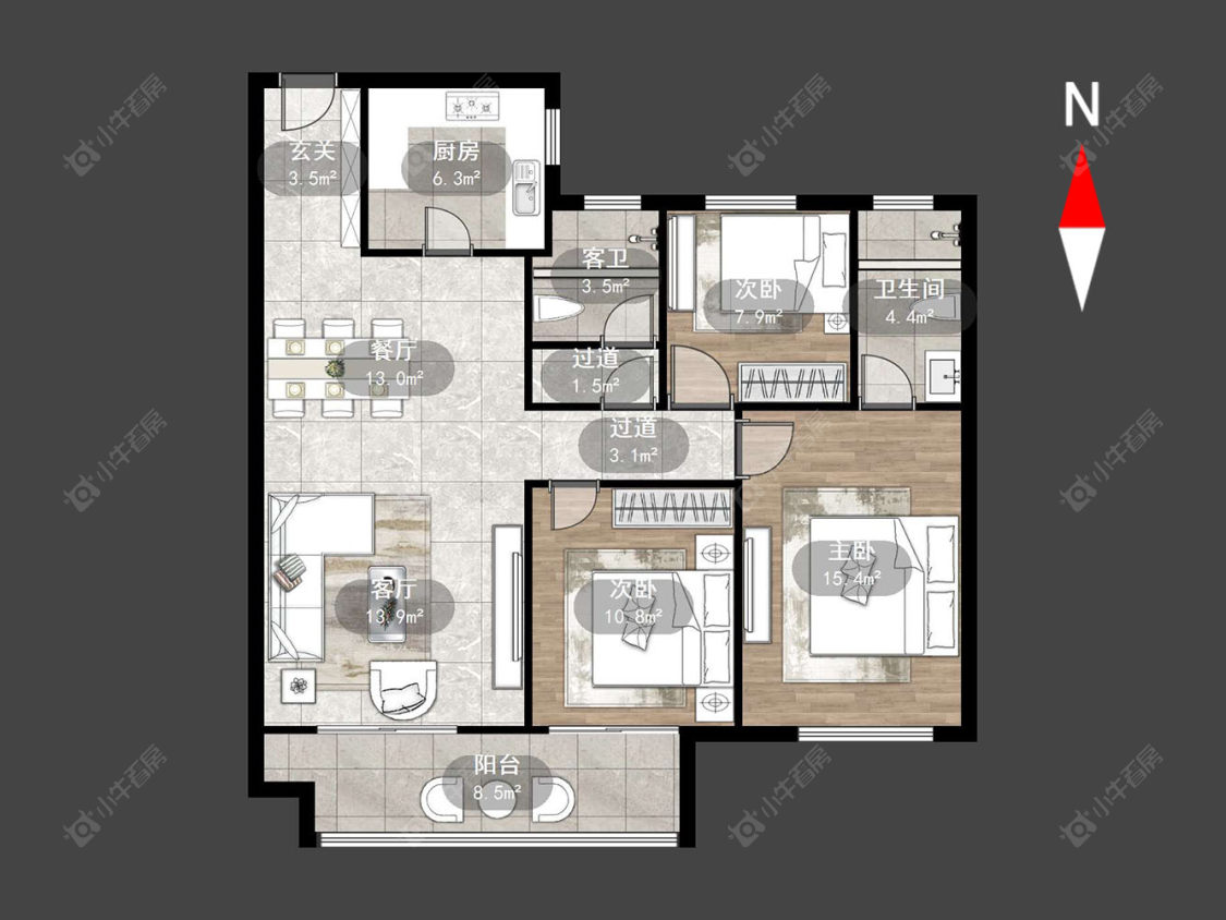 常州观湖名轩在售二手房源户型图_小牛看房