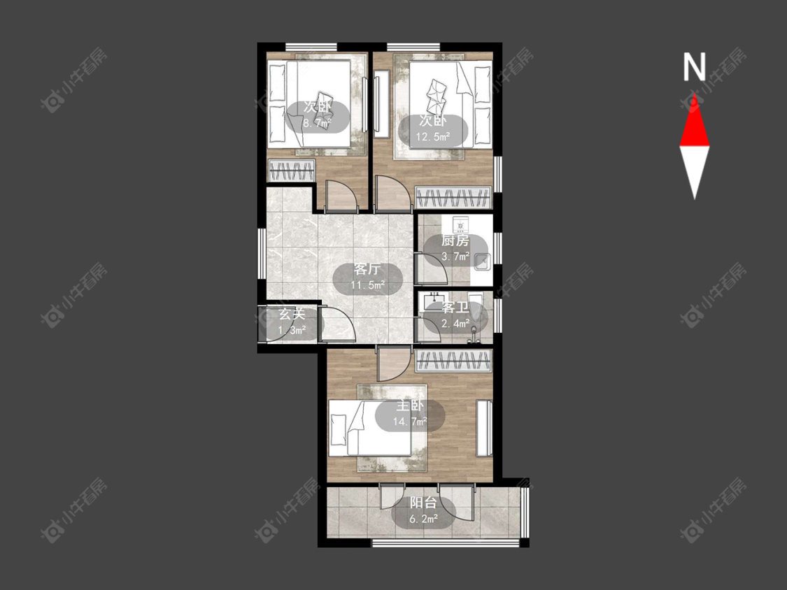 常州勤业新村在售二手房源户型图_小牛看房