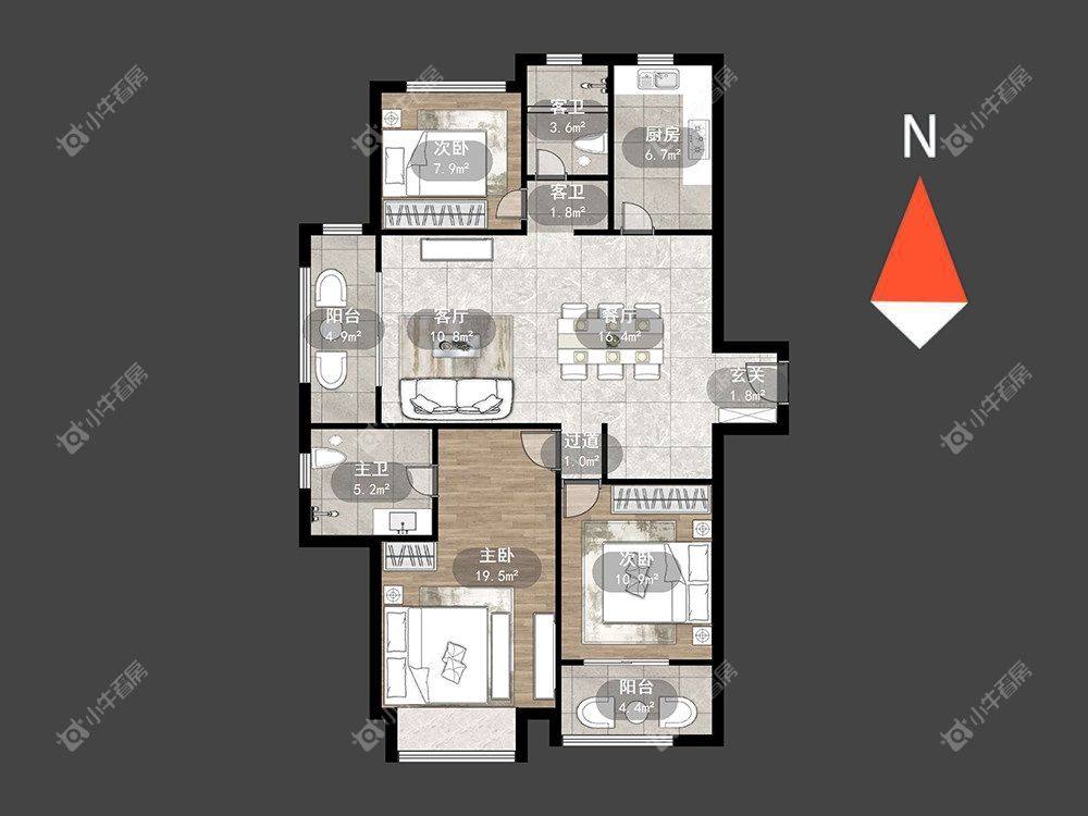 常州新城公馆荣域在租房源户型图_小牛看房