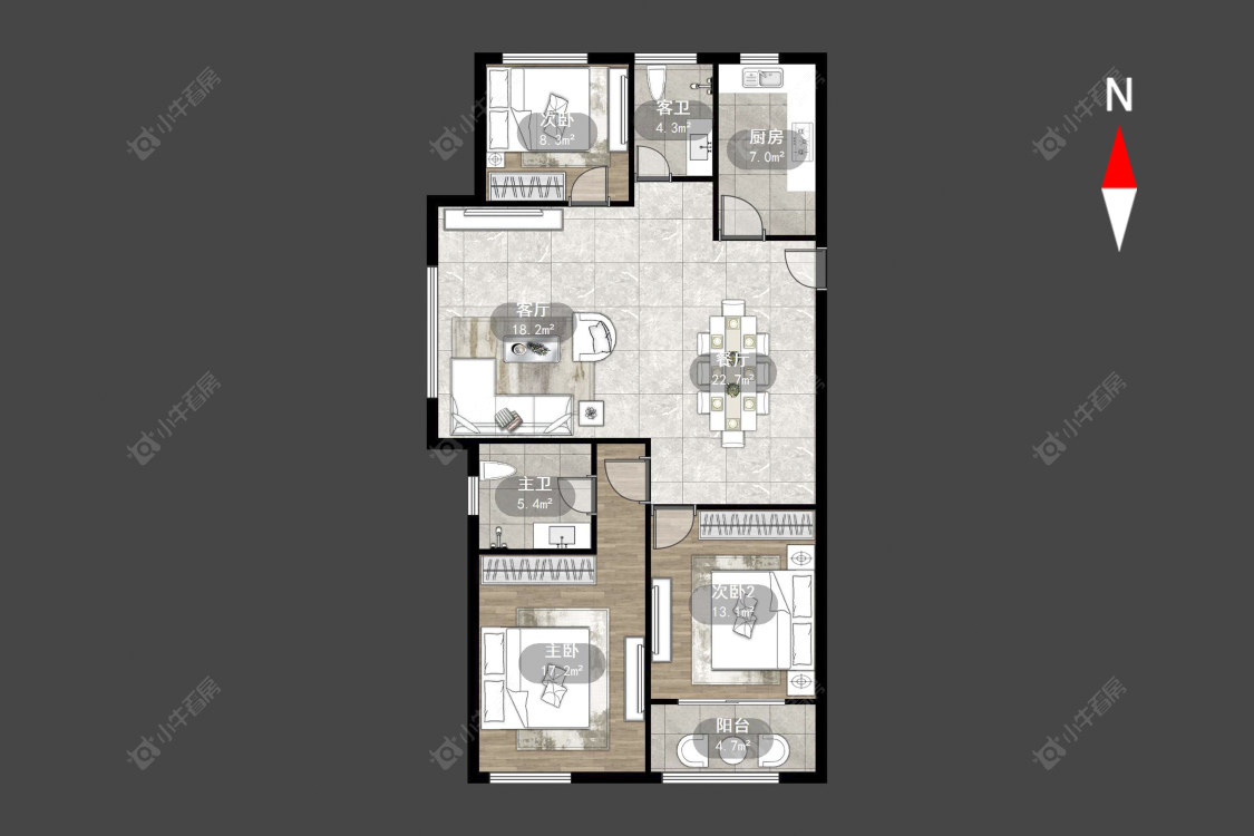 常州阳光金域在售二手房源户型图_小牛看房