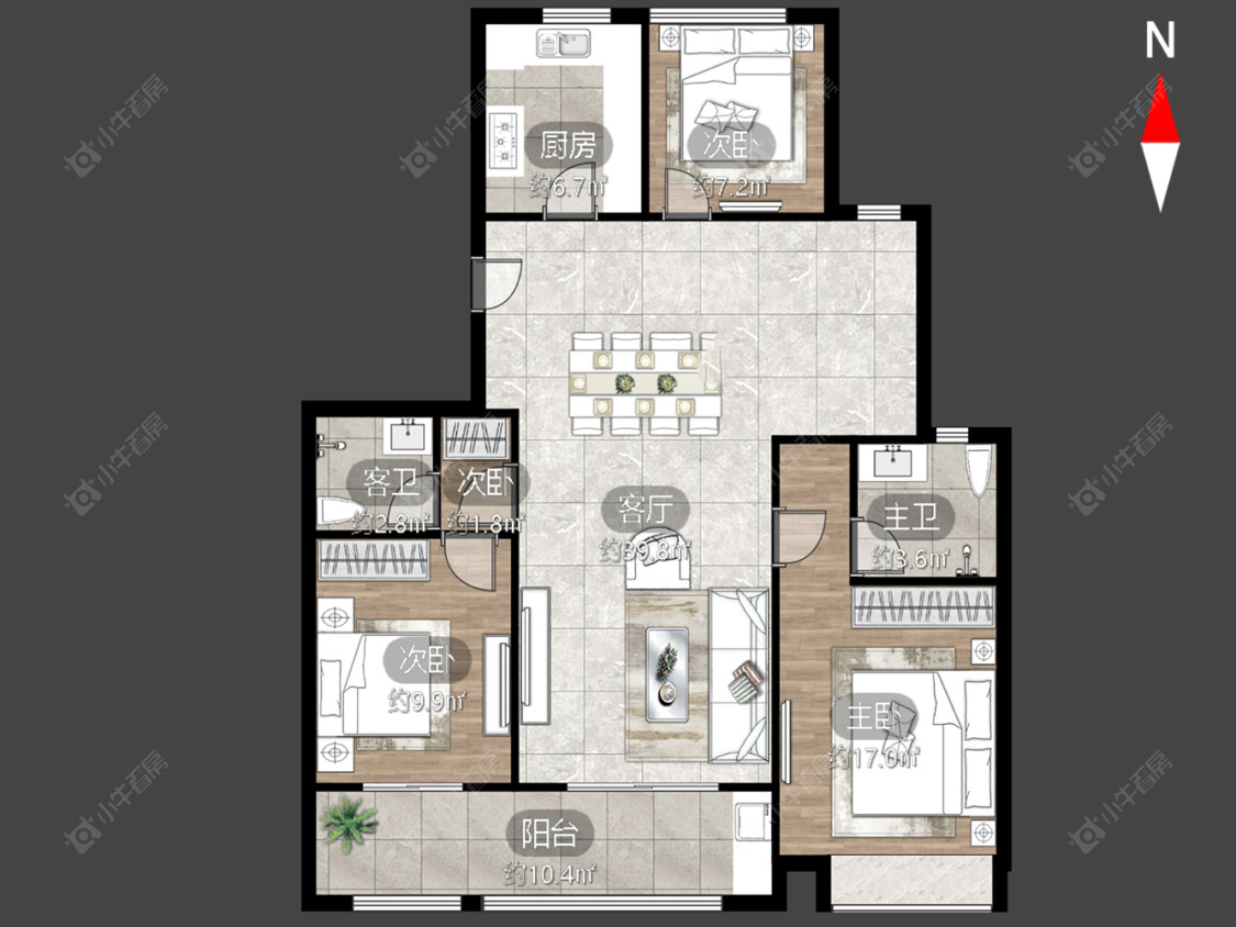 融创滨湖御园房源户型图 常州融创滨湖御园在售二手房源户型图_小牛看房