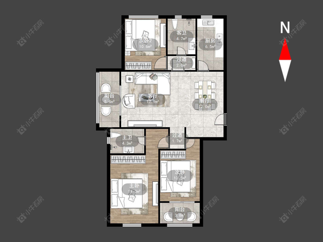 常州清水湾花园二期在售二手房源户型图_小牛看房
