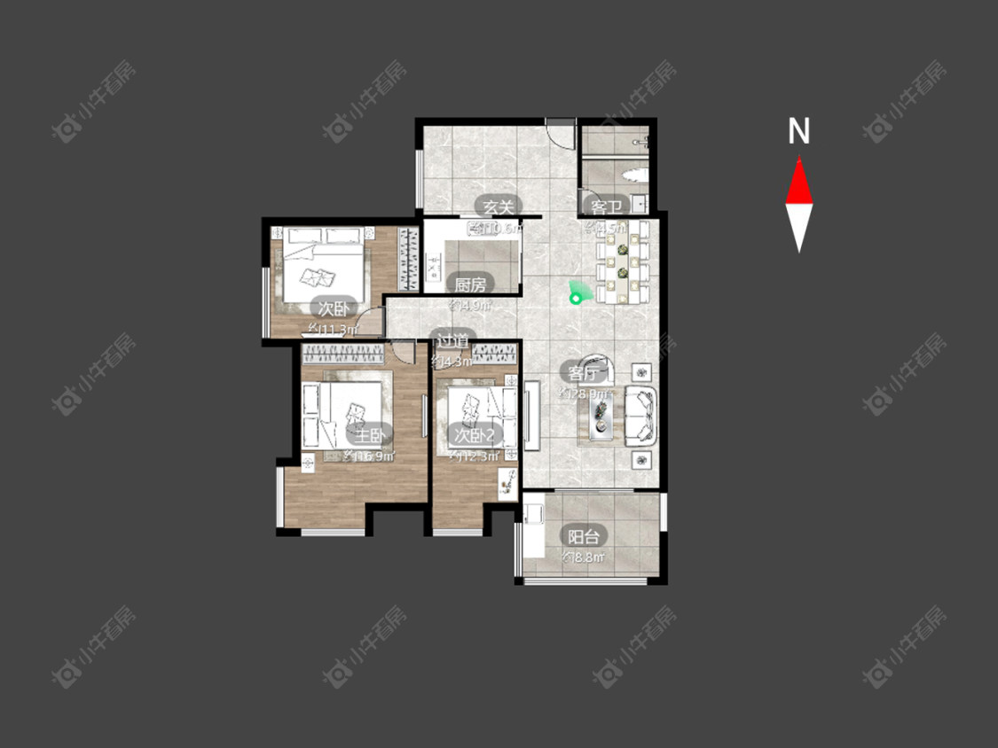 常州香树湾福园在售二手房源户型图_小牛看房