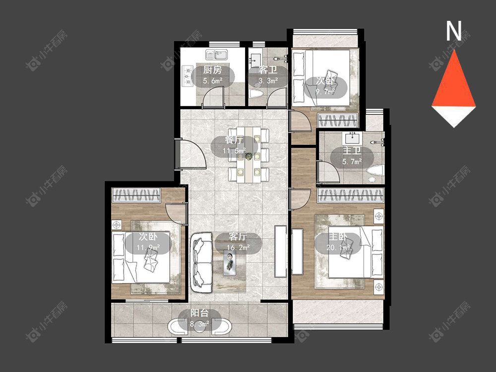 常州美的金科公园天下在售二手房源户型图_小牛看房